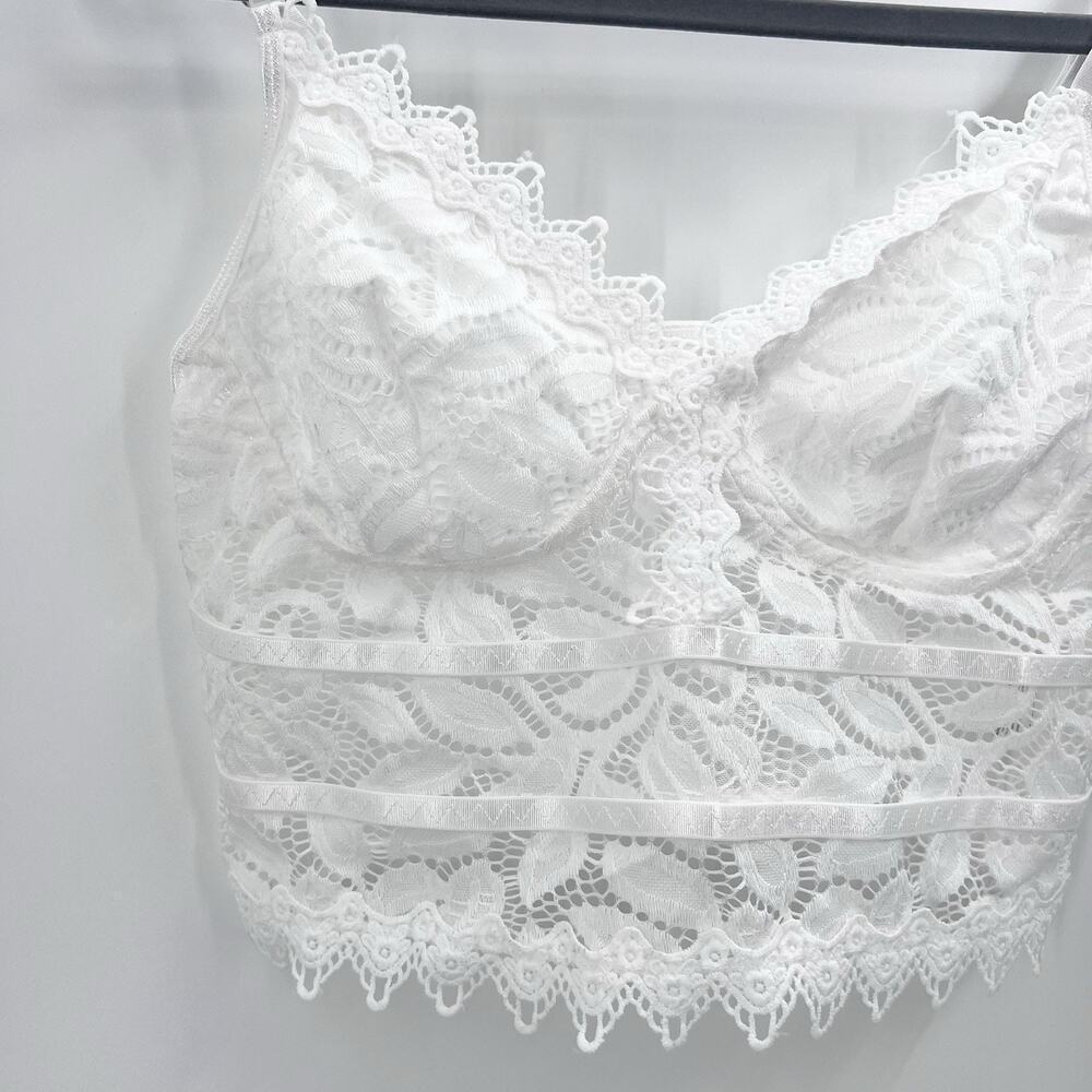 Y2K Fairy White Floral Lace Corset Bustier EDC Womens Size Large - Picture 4 of 7